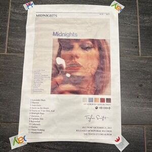 Taylor Swift Midnights Wall Art On Canvas 17 X 25 Poster Album Cover Print Vinyl